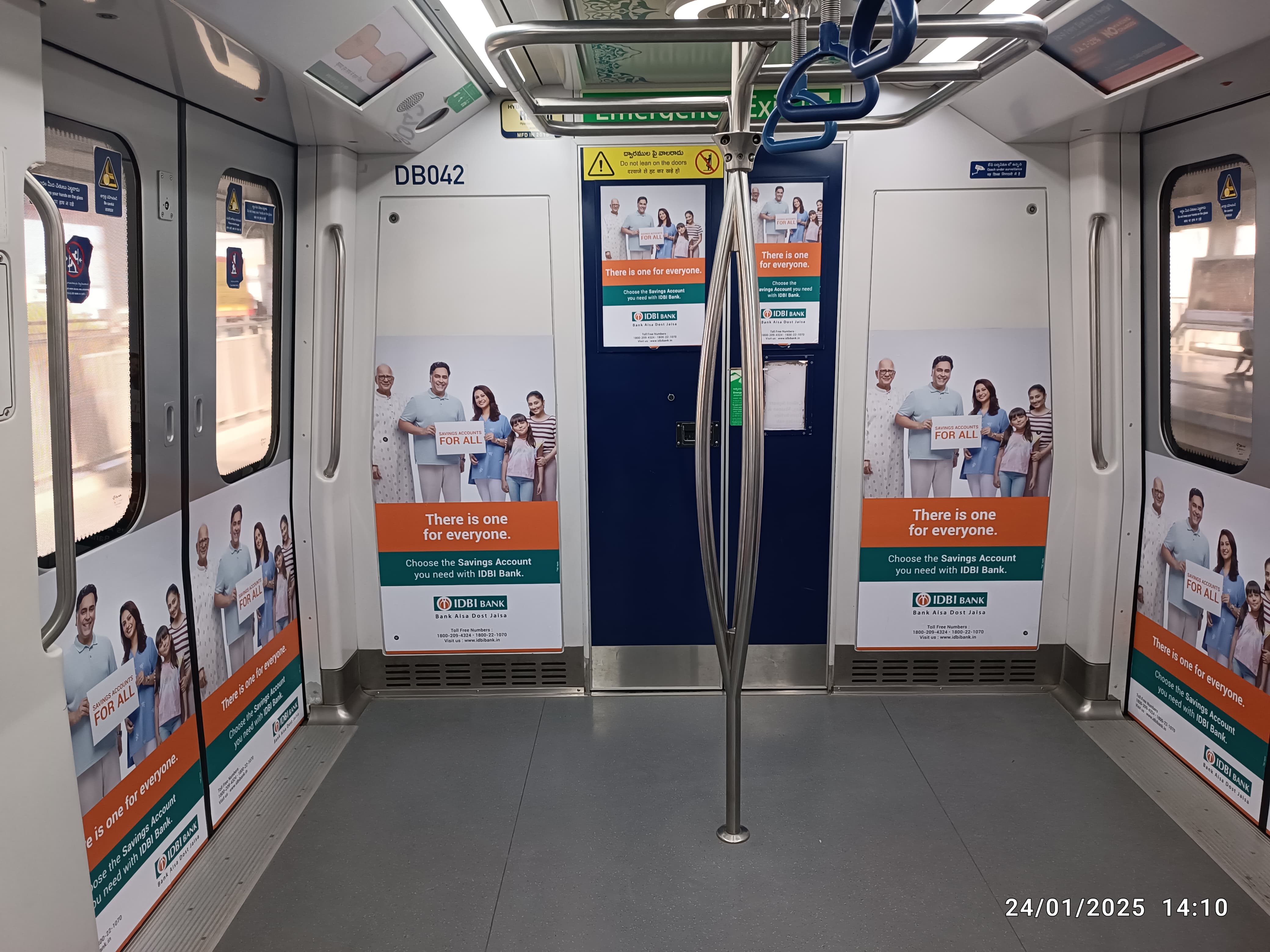 Interior train advertising